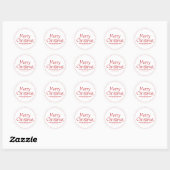 Vrolijk kerstfeest, snoepgoed schattig ronde sticker (Vel)