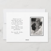 Vrolijk kerstfeest Snow 2 Fotohuwelijk Dank je wel Feestdagenkaart (Achterkant)