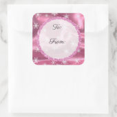 Vrolijk kerstfeest Snowflake Black en roze sticker (Tas)