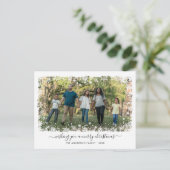 Vrolijk Kerstfeest Snowflake Elegant Script Foto Feestdagenkaart (Staand voorkant)