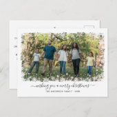 Vrolijk Kerstfeest Snowflake Elegant Script Foto Feestdagenkaart (Voorkant / Achterkant)