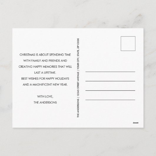 Vrolijk Kerstfeest Snowflake Elegant Script Foto Feestdagenkaart (Achterkant)