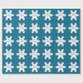 Vrolijk kerstfeest Snowflake Pattern Blue White 20 Cadeaupapier (Vlak)