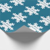 Vrolijk kerstfeest Snowflake Pattern Blue White 20 Cadeaupapier (Hoek)