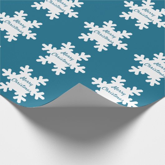 Vrolijk kerstfeest Snowflake Pattern Blue White 20 Cadeaupapier (Hoek)
