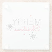 Vrolijk kerstfeest Snowflake Red en Black Glazen Onderzetter (Achterkant)