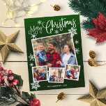 Vrolijk kerstfeest Snowflake Rustic 4 foto's Briefkaart<br><div class="desc">Snowflake Rustic 4 Foto's Briefkaart</div>
