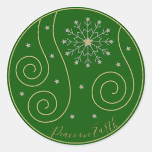 Vrolijk kerstfeest "Snowflake Stars" Ronde Sticker