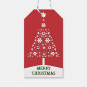 Vrolijk Kerstfeest Snowflake Tree Gift Label Cadeaulabel (Voorkant)