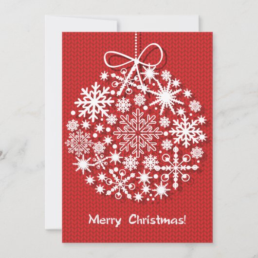 Vrolijk kerstfeest Snowflake-uitnodigingen Kaart (Voorkant)