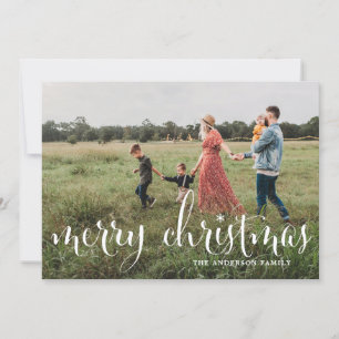 Vrolijk kerstfeest   Snowflakes Holiday-fotokaart Feestdagenkaart