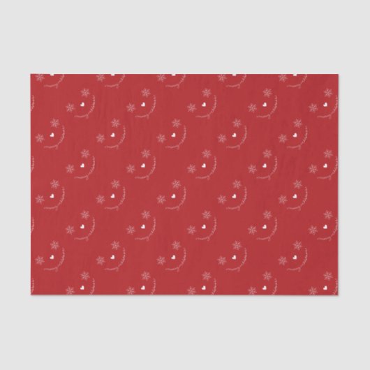 Vrolijk kerstfeest Snowflakes Red Cute Holiday Tissuepapier (Voorkant)