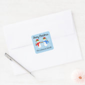 Vrolijk kerstfeest Snowman #3 Ttickers Vierkante Sticker (Envelop)