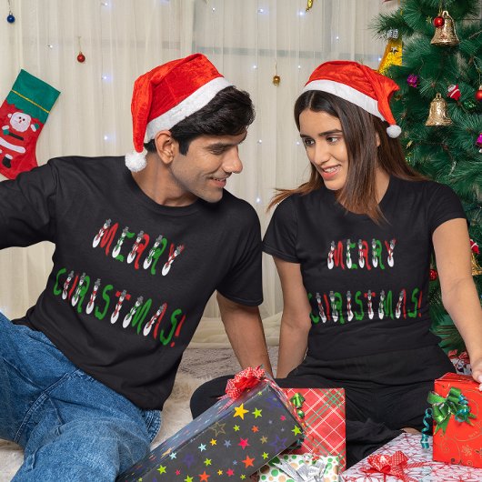 Vrolijk kerstfeest Snowman doopvont Dark T-Shirt