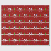Vrolijk kerstfeest Snowman en Kerstman Cadeaupapier (Vlak)