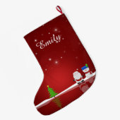 Vrolijk kerstfeest Snowman en Kerstman Grote Kerstsok (Achterkant (Hangend))