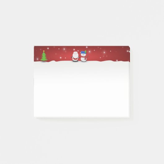 Vrolijk kerstfeest Snowman en Kerstman Post-it® Notes (Voorkant)