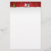 Vrolijk kerstfeest Snowman en Santa Briefpapier (Voorkant)