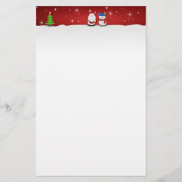 Vrolijk kerstfeest Snowman en Santa Briefpapier