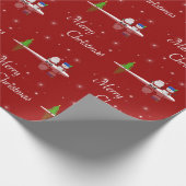 Vrolijk kerstfeest Snowman en Santa Cadeaupapier (Hoek)