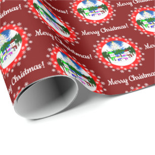 Vrolijk kerstfeest! Snowman Family Wrapping Paper Cadeaupapier