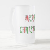 Vrolijk kerstfeest Snowman Font Frosted Mok (Voorkant links)