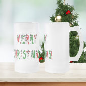 Vrolijk kerstfeest Snowman Font Frosted Mok