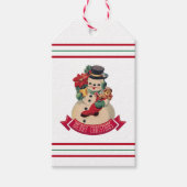 Vrolijk kerstfeest -  Snowman Gift Label Cadeaulabel (Voorkant)