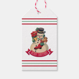 Vrolijk kerstfeest -  Snowman Gift Label Cadeaulabel