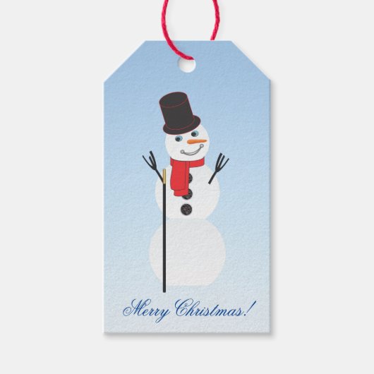 Vrolijk kerstfeest! Snowman Gift Labels Cadeaulabel (Voorkant)