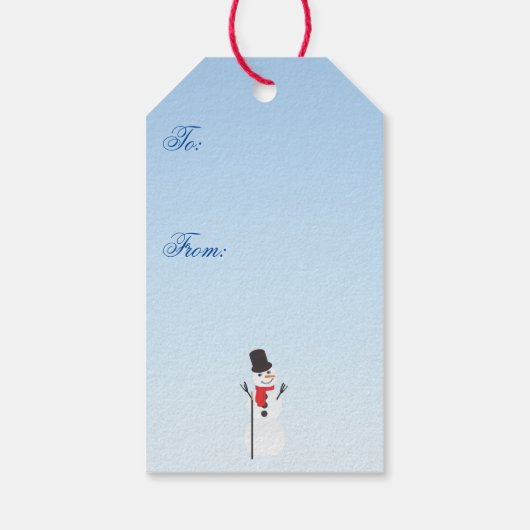 Vrolijk kerstfeest! Snowman Gift Labels Cadeaulabel (Achterkant)