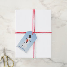 Vrolijk kerstfeest! Snowman Gift Labels