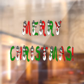 Vrolijk kerstfeest Snowman-Kantoor, wijn uit thuis Raamsticker (Vel 2)