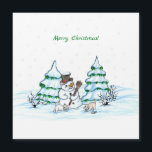Vrolijk kerstfeest! Snowman met kat en puppy<br><div class="desc">Vrolijk kerstfeest! Snowman met kat en puppy - kleine hond ~~ gekleurd potlood door Krisi ArtKSZP ~~ Store Category >>> Vrolijk kerstfeest voor kinderen >>> Snowman met kat en puppy</div>