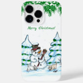 Vrolijk kerstfeest! Snowman met kat en puppy Case-Mate iPhone Case (Achterkant)