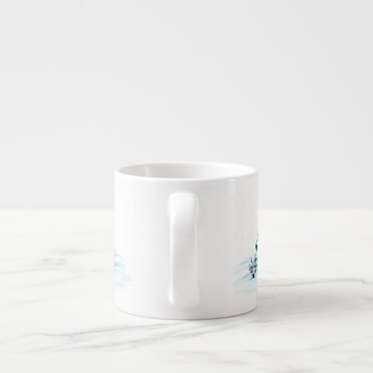 Vrolijk kerstfeest! Snowman met kat en puppy Espresso Kop (Achterkant)