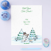 Vrolijk kerstfeest! Snowman met kat en puppy Flyer (Enkel)