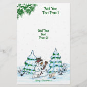 Vrolijk kerstfeest! Snowman met kat en puppy Flyer (Voorkant)