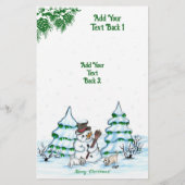 Vrolijk kerstfeest! Snowman met kat en puppy Flyer (Achterkant)