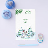 Vrolijk kerstfeest! Snowman met kat en puppy Flyer (Enkel)