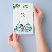 Vrolijk kerstfeest! Snowman met kat en puppy Flyer (Hand)