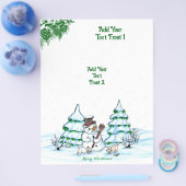 Vrolijk kerstfeest! Snowman met kat en puppy Flyer (Enkel)