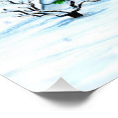 Vrolijk kerstfeest! Snowman met kat en puppy Foto Afdruk (Hoek)