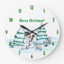 Vrolijk kerstfeest! Snowman met kat en puppy