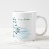 Vrolijk kerstfeest! Snowman met kat en puppy Grote Koffiekop (Rechts)