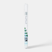 Vrolijk kerstfeest! Snowman met kat en puppy iPhone 15 Case (Linkerkant)