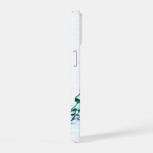 Vrolijk kerstfeest! Snowman met kat en puppy iPhone 15 Case (Rechterkant)