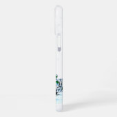 Vrolijk kerstfeest! Snowman met kat en puppy iPhone Hoesje (Linkerkant)