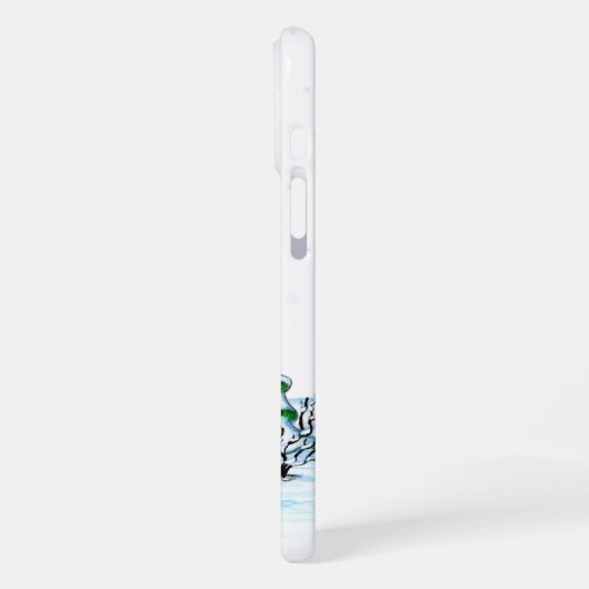 Vrolijk kerstfeest! Snowman met kat en puppy iPhone Hoesje (Linkerkant)