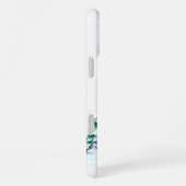 Vrolijk kerstfeest! Snowman met kat en puppy iPhone Hoesje (Rechterkant)